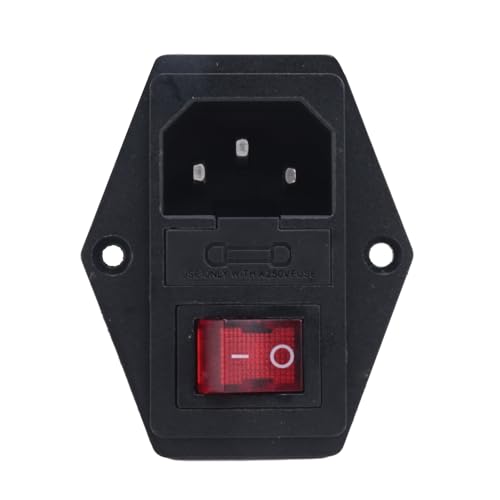 3 Pin IEC320 C14 Eingangsmodul Stecksicherung Schalter Maennlichen Steckdose 10A 250V von Jufjsfy