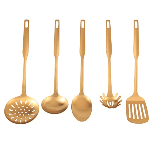 Edelstahl KüChen Utensilien 5 Teiliges Kellen Set, KüChen Werkzeug Set, Gold von Jufjsfy