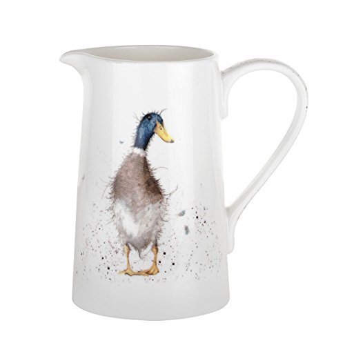 Ente Blau Braun Weiß Gelb Groß Porzellan Krug 15cm X 9.5cm X 15CM - 0.6L von Jug