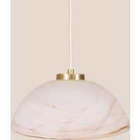 Dorica Alabaster Pendelleuchte Mcm Hängeleuchte Handgefertigte Glas-Lampe Retro Deckenleuchte Jugoslawien Gold Messing von Jugosik