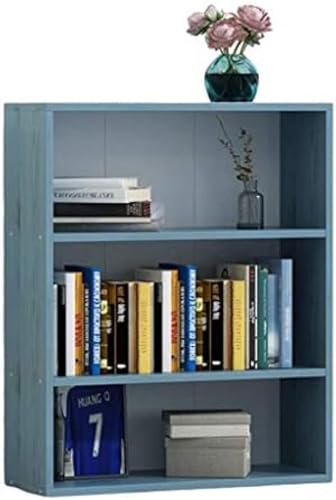 Nordisches Bücherregal, Bücherregal, Boden, kleines Bücherregal, modernes, minimalistisches Wohnzimmer, Lagerregal, Büroregal, Nachttisch, Wandschrank, blau, 60 x 24 x 106 cm von JuiShNen