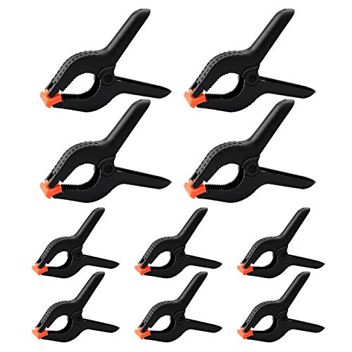 10 Stück große Nylon-Federklemmen, 15,2 cm und 10,2 cm, robuste Kunststoff-Griffklemmen-Set,4 x 6-Zoll-Klemmen, 6 x 4-Zoll-Klemmen von Juibao
