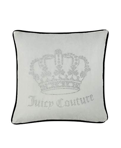 Juicy Couture Quadratisches Premium-Überwurfkissen, Wohn- und Schlafzimmer-Dekor, 1 Stück, 1 Stück, Grau von Juicy Couture