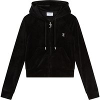 Juicy Couture Kapuzennickijacke "MADISON HOODIE Damen" mit Kapuze Trainingsjacke Damen, Sweatjacke mit Kapuze, Velour, mit Glitzer, Sale von Juicy Couture