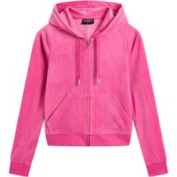 Juicy Couture Kapuzennickijacke "ROBERTSON HOODIE Damen" mit Kapuze Trainingsjacke Damen, Sweatjacke mit Kapuze, Velour, mit Glitzer, Sale von Juicy Couture