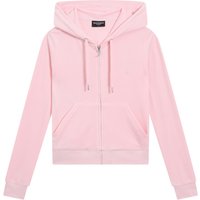Juicy Couture Kapuzennickijacke "ROBERTSON HOODIE . Damen" mit Kapuze Trainingsjacke Damen, Sweatjacke mit Kapuze, Velour, mit Glitzer, Sale von Juicy Couture