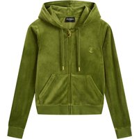 Juicy Couture Kapuzennickijacke "ROBERTSON HOODIE GOLD Damen" mit Kapuze Trainingsjacke Damen, Sweatjacke mit Kapuze, Velour, mit Glitzer, Sale von Juicy Couture