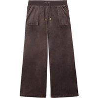 Juicy Couture Sweathose "WIDE LEG JOGGER GOLD WITH JC EMBROIDERY Damen" Trainingshose Damen, Sweathose, Velour, Jogginghose mit Glitzer, Sale von Juicy Couture