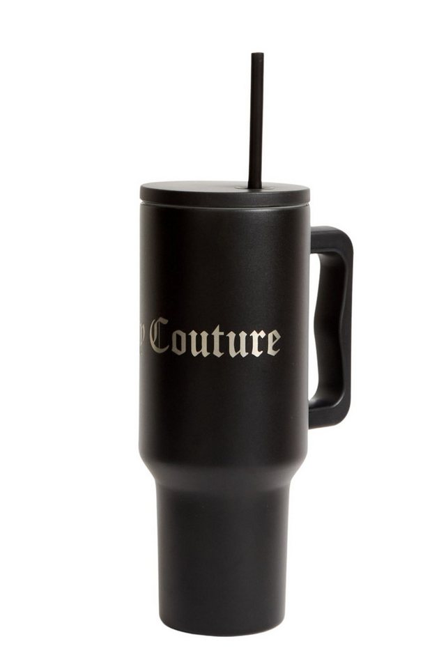 Juicy Couture Thermobecher STEEL TUMBLER WITH STRAW Unisex, Edelstahl, Getränkebecher, große Tasse, mit Strohhalm, heiß kalt, Edelstahl, Sale von Juicy Couture