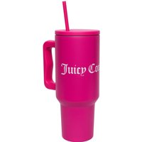Juicy Couture Thermobecher "STEEL TUMBLER WITH STRAW Unisex" Getränkebecher, große Tasse, mit Strohhalm, heiß kalt, Edelstahl, Sale von Juicy Couture