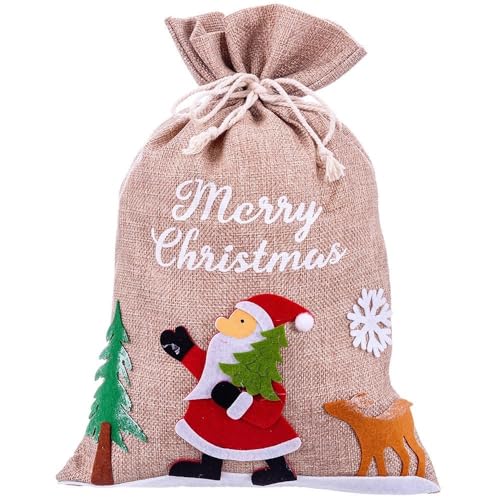 Juinsa Sack, Weihnachtsmann, Jute, Natur, 23 x 25 cm, Multicolor von Juinsa