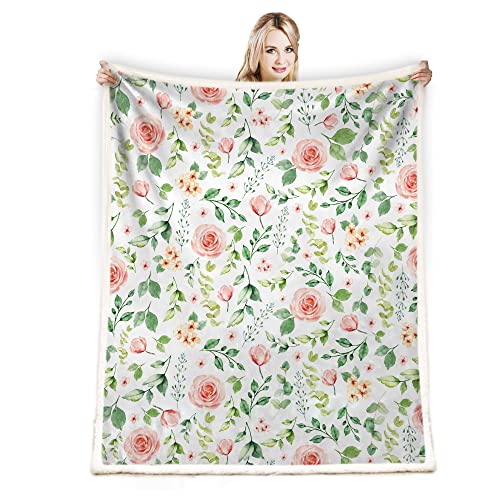 Juirnost Blumendecke, Blumendecke, botanisch, Frühlingsblumen, Decke, floral, Überwurfdecke, weich, gemütlich, warm, Plüsch-Fleece, Flanelldecke, Geschenk für Frauen, Wohnzimmerdekoration, 127x152 cm von Juirnost