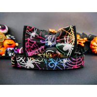 Halloween Hundehalsband Fliege/Schwarzes Spinnennetz Halsband Regenbogen Junge Kleines Großes Urlaub Welpen Halloween Hundehalsband Fliege/Schwarzes Spinnennetz Halsband Regenbogen Junge Kleines Großes Urlaub Welpen von JujuandNana