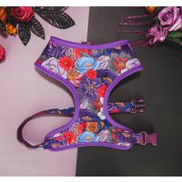 Herbst Blumen Hundegeschirr Weste/Mädchen Halloween Lila Rosen Danksagungsgeschirr Designer-stoffgeschirr von JujuandNana
