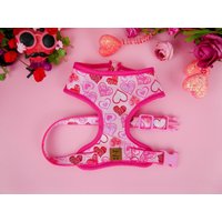 Rosa Glitzer Herz Hundegeschirr Weste/Mädchen Frühling Sommer Haustier-Accessoires Niedliches Geschirr Kleines, Mittelgroßes Valentins-Hundegeschirr von JujuandNana