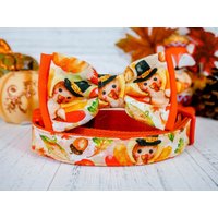 Vintage Truthahn Halsband, Fliege, Klein Hundehalsband, Süsses Herbst Vintage von JujuandNana