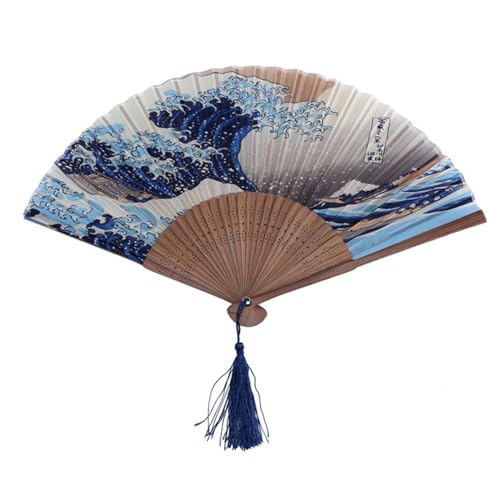 Japanische Handfächer, Kanagawa Sea Welle Fächer Taschenfächer Mit Box Geschenk Wanddekor Hochzeit Kostüm Theater Für Hochzeiten Party Oder von Jukeoiu