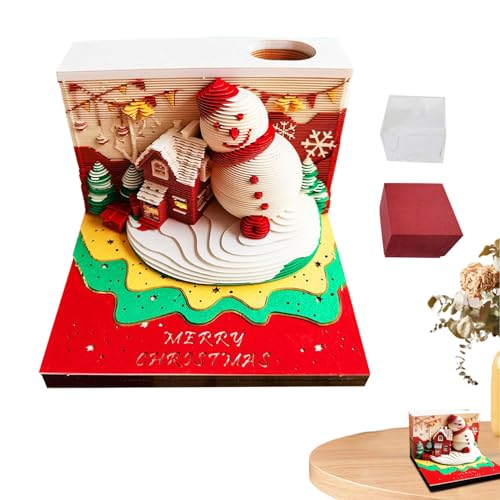 Jukeoiu 3D-Kalender, Weihnachts- -Notizblock, Skulptur, Papierkunst, abreißbar, Skulptur für Kinder, Studenten, Erwachsene, Heimdekoration, Adventsfest, Urlaubsplanung, Weihnachten, Studium von Jukeoiu