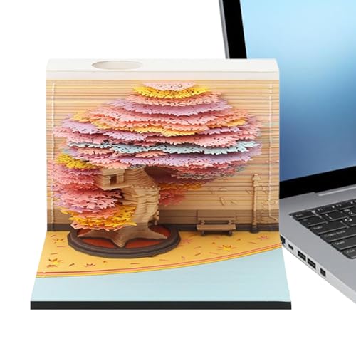 Jukeoiu 3D-Kalender 2026 | Baum 2026 Schreibtischkalender zum Abreißen | Papierskulptur, Kunst und Handwerk, Heimdekoration für Lehrer, Familie, College, Wohnheim, Büro, Party, Weihnachten, Neujahr von Jukeoiu