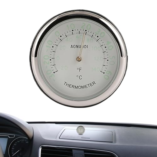 Jukeoiu Analoguhr Auto | Analoger Temperatur- und Feuchtigkeitsmesser,Leuchtende Lüftungsgitter-Uhr Für Autos Wohnmobile SUVs LKWs Zuhause von Jukeoiu