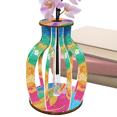 Jukeoiu Bunte Vase - Hohles Tischzentrum | Gemälde-Kunsthandwerk Vase Als Tischdekoration Für Bücherregal, Balkon Und Fensterbank von Jukeoiu