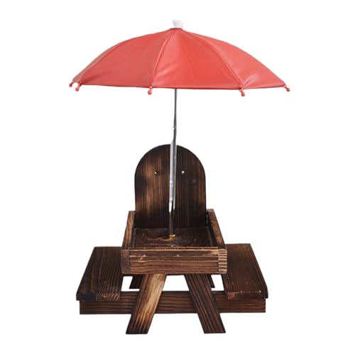 Jukeoiu Eichhörnchen-Futterstation für Eichhörnchen, Picknicktisch, mit Regenschirm, Holz, Wildtier-Essaktivität, Maishalter für Spatzen, Finken, Blauvögel, Rotkehlchen Jukeoiu Eichhörnchen-Futterstation für Eichhörnchen, Picknicktisch, mit Regenschirm, Holz, Wildtier-Essaktivität, Maishalter für Spatzen, Finken, Blauvögel, Rotkehlchen von Jukeoiu