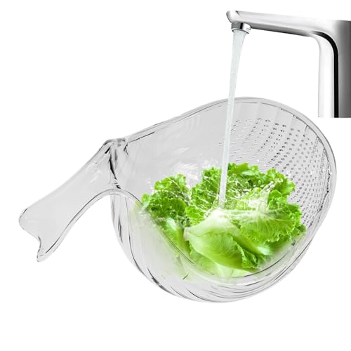 Jukeoiu Fruchtsieb, feinmaschiges Sieb für, rutschfester Griff Siebkorb mit Drainage in Küche, Haus, Camping, Kochen, Salatzubereitung von Jukeoiu