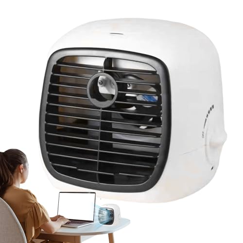 Jukeoiu Kleine Tragbare Klimaanlage - Luftkühler Mit Befeuchter Für Kleine Räume - Leises USB-Kühlgerät Mit Einstellbarer Leistung Für Camping Zelt Garten Schreibtisch Schule Fitnessbereich von Jukeoiu