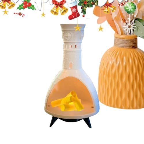 Jukeoiu LED-Kerzenhalter – kompakte LED-Räucherschale – Vintage flackernder Kamin, LED-Dekor, Verschmierwerkzeug für Outdoor-Meditation, Yoga-Raum, Zuhause von Jukeoiu