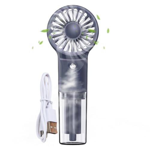 Jukeoiu Nebelventilator, USB-Aufladbar 4 Geschwindigkeitsstufen Tragbarer Ventilator Sprüher, Für Camping Reisen Zuhause Sommer Draußen Unterwegs von Jukeoiu