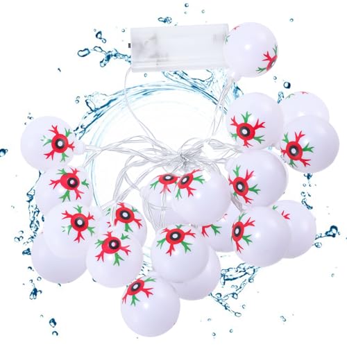 Jukeoiu Schaurige Augen Lichterkette | Dekorative Augen Lusterkette,Batteriebetriebene Deko Für Baum Fenster Garten Fensterbank Innenhof Wand von Jukeoiu