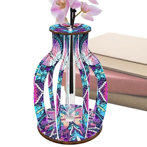 Jukeoiu Strasssteine Kunstgemälde Vase - Hohle Regaldekoration | Gemälde-Kunsthandwerk Vase Als Tischdekoration Für Bücherregal, Balkon Und Fensterbank von Jukeoiu