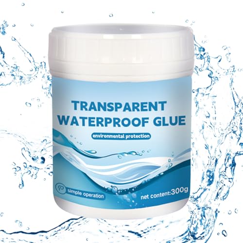 Jukeoiu Wasserdichter Abdichtung | 300g Transparenter Leckage-Schutz Dichtstoff | Mit Handschuhen Pinsel Für Innen Außen Wände Dächer Bäder Garten von Jukeoiu