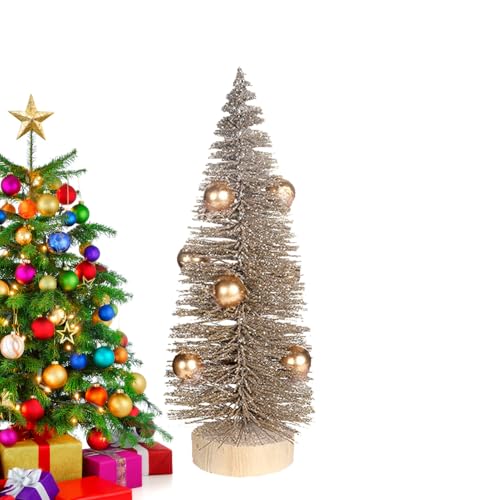 Jukeoiu Weihnachtsbaum - Tischplatte Weihnachtsbaum - Tischplatte künstlich mit Kugel für Tischplatte Schreibtisch Urlaub Dekoration von Jukeoiu