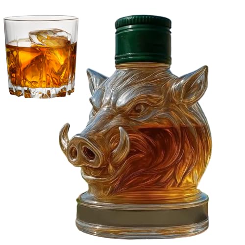 Jukeoiu Weindekanter – Glas-Tierkopf-Krug Weindekanter – künstlerischer Alkoholspender für Bourbon Wodka Tequila Brandy Getränke Party Vatertag Geburtstag Hochzeit Urlaub von Jukeoiu
