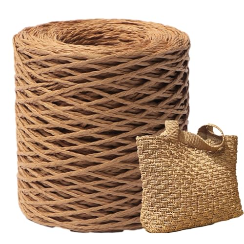 Raffia Garn Zum Häkeln Papiergarn Bast, Geflochten Papierdraht, Weiches Geflochtenes Bastband Natur, Strickgarn Bast Zum Häkeltaschen, Körbe, Hüte Handarbeiten von Jukeoiu