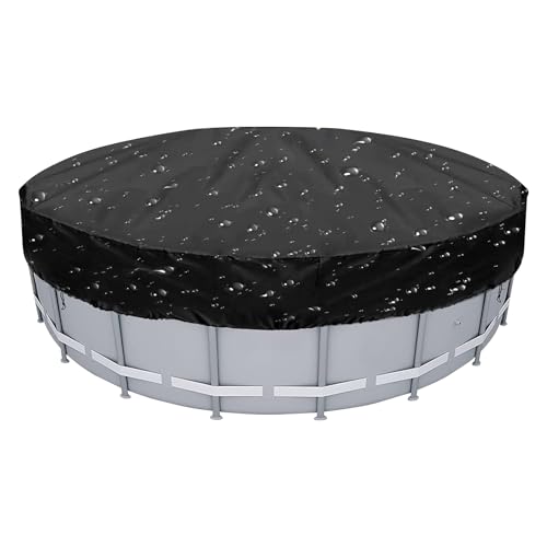 Runde Poolabdeckung Für Oberirdische Pools- Reißfeste Oxford-Rundpoolabdeckung Lagertank Mit Kordelzug Design-Abdeckung Ideal Für Wasserdicht Und Staubdicht von Jukeoiu