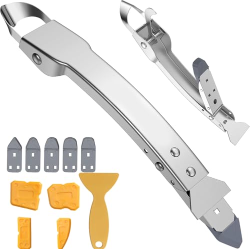 Silikonentferner Werkzeug-Set – Edelstahl-Fugenkratzer mit 5 Köpfen, 4-in-1 Fugenkratzer & Abzieher Multitool, inkl. 4 Fugenglätter, zum Entfernen von Silikon, Dichtmittel von Fugen in Bad & Küche Silikonentferner Werkzeug-Set – Edelstahl-Fugenkratzer mit 5 Köpfen, 4-in-1 Fugenkratzer & Abzieher Multitool, inkl. 4 Fugenglätter, zum Entfernen von Silikon, Dichtmittel von Fugen in Bad & Küche von Jukibole