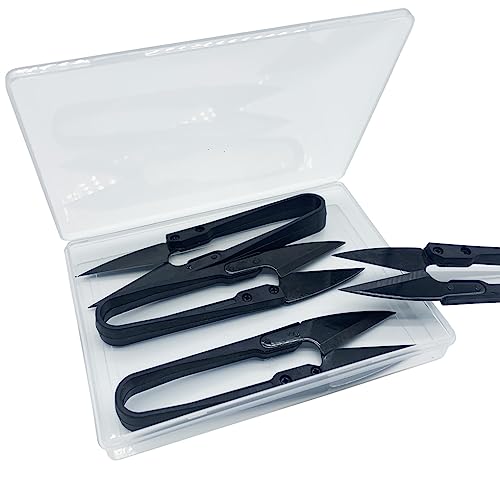 Jukway 4 x Klein Fadenschere, U-Form Mini Nähschere Garn Schere zum Nähen, Sticken, Basteln, mit 1 x Aufbewahrungsbox aus Kunststoff (4) von Jukway