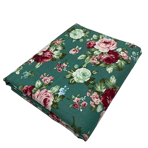 Jukway Baumwollstoff Meterware 39x230 CM Deko Stoffe zum Nähen, Reine Baumwolle Stoff für DIY Dekoration Tischläufer Tischdecken Tischband Handwerk (37 x230 cm, Grün) von Jukway