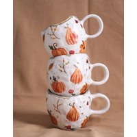 Handgemachte Keramik Herbst Becher Gestaltet Handgemachte Keramik Herbst Becher Gestaltet von JulenkaCeramic