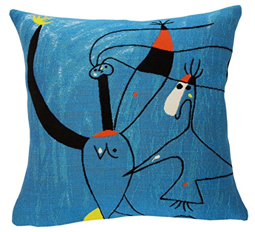 Jules Pansu - Premium Europäische Kissenbezüge in Jacquard-Gewebe – Miro für Säule von ganzem Herzen (1939) 45,7 x cm 95 % Baumwolle 5 Polyester unsichtbarer Reißverschluss hergestellt Frankreich von Jules Pansu