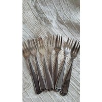 7 X Kuchengabeln Versilbert W.b. 100 - Vintage von JulesLaedchen