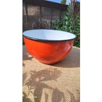 Alte Schüssel Emaille Rot - Vintage von JulesLaedchen