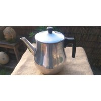 Blechkanne Kaffee Tee Silberfarben Vintage von JulesLaedchen