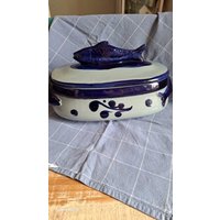 Fischtopf Blaue Keramik Steingut - Vintage Fischtopf Blaue Keramik Steingut - Vintage von JulesLaedchen