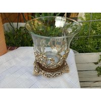 Kerzenglas in Metallhalterung Verschnörkelt - Vintage von JulesLaedchen