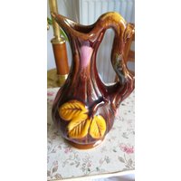 Vase Keramik Vintage Braun-Beige Mit Henkel von JulesLaedchen