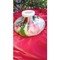 Vase Vidrio Glas Grün-Pink-Weiß von JulesLaedchen