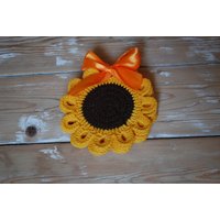 Gehäkelte Sonnenblume Untersetzer 6Er Set, Home Decor von JuliCrochetDesign